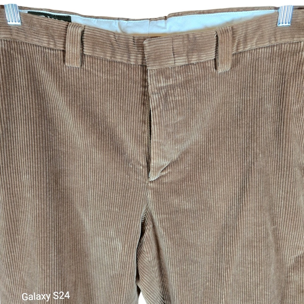 ORVIS‎ Corduroy Pants Mens 38 Brown Brisbane Moss Fabric Flat Front Trousers